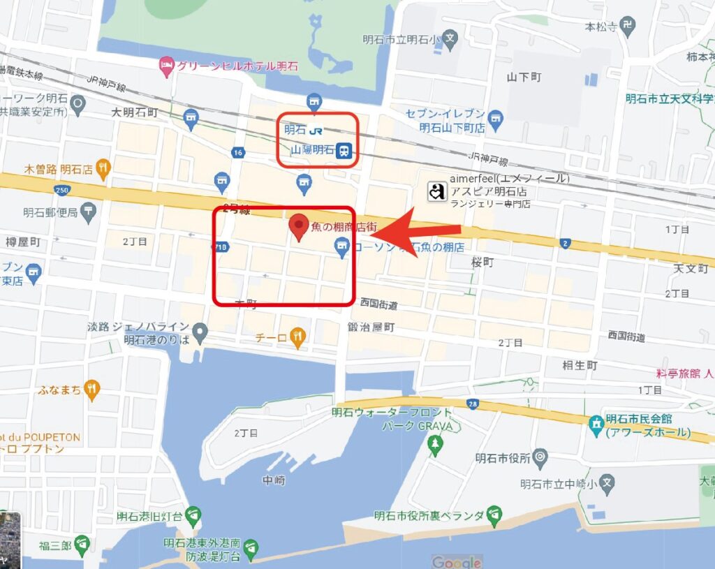 阪神・山陽シーサイド1dayチケット MAP