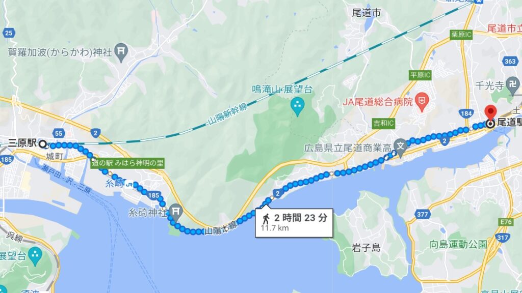 サイコロきっぷ倉敷自転車旅だるまとタコの町・三原　マップ